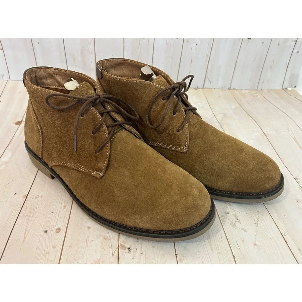 Nunn Bush Brown Suede Dual Comfort Lace-Up Shoes Size 8.5 Men's